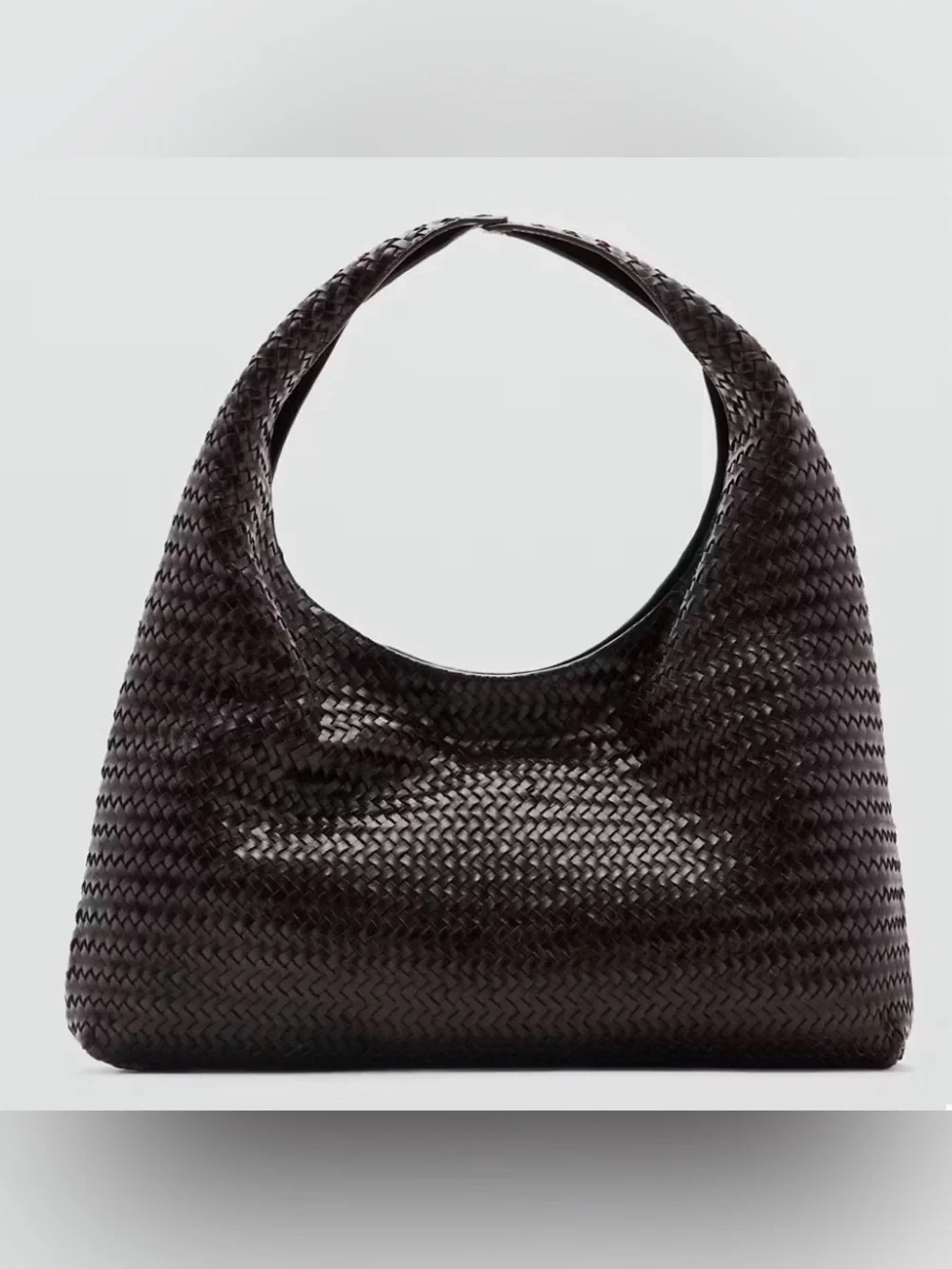 Mango  Dark brown Woven Hobo Bag - Women